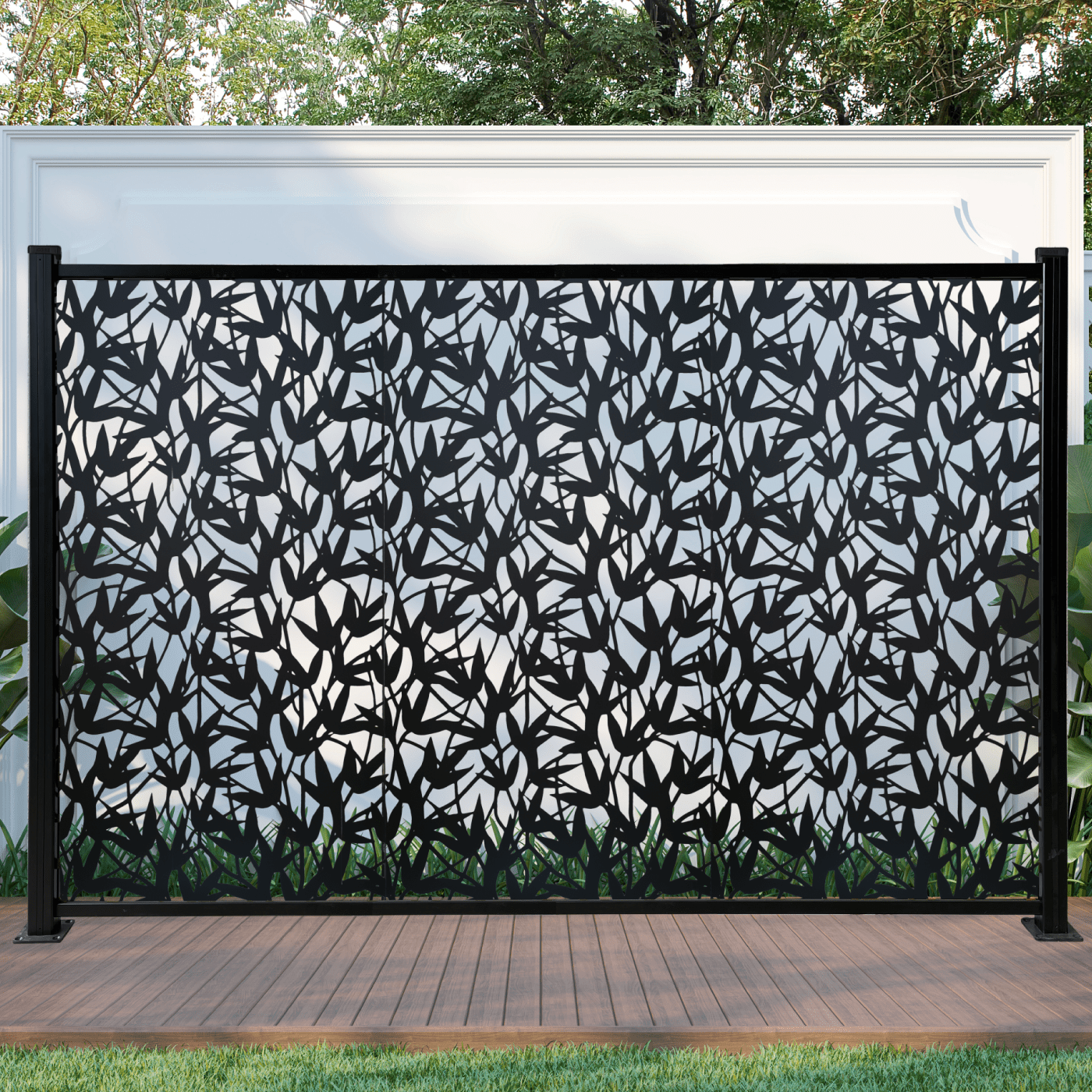 6ft Metal Garden Privacy Screen | Bamboo Design | 1800mm (6ft) High ...